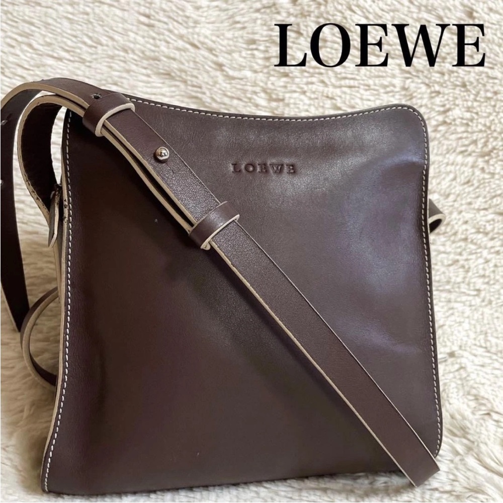 Loewe Chocolate Brown Leather Shoulder Bag